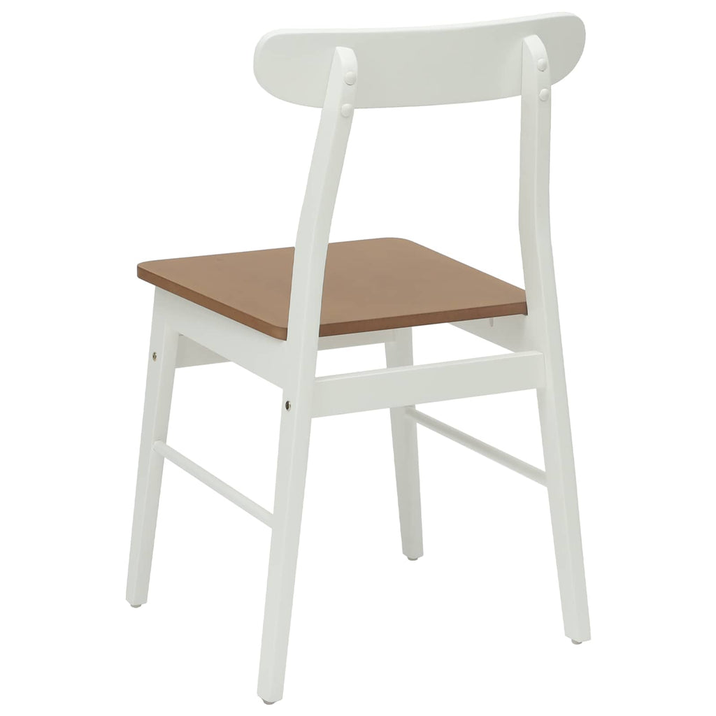 Esszimmerstuhl 2 pcs Weiß und Natur 43 x 44,5 x 77 cm