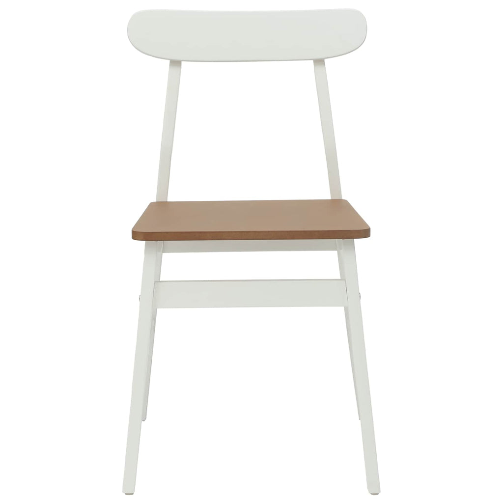 Esszimmerstuhl 2 pcs Weiß und Natur 43 x 44,5 x 77 cm