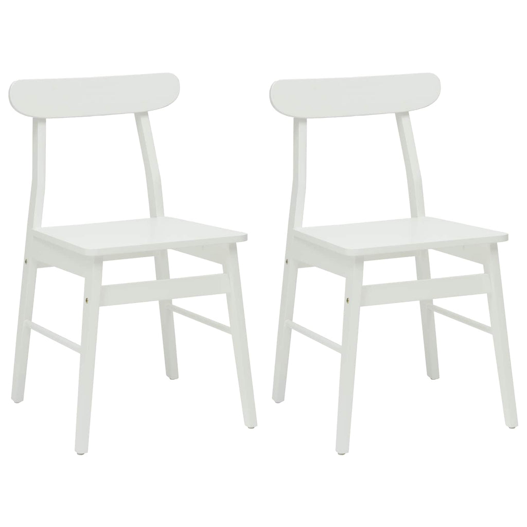 Esszimmerstuhl 2 pcs Weiß 43 x 44,5 x 77 cm Massives Gummiholz