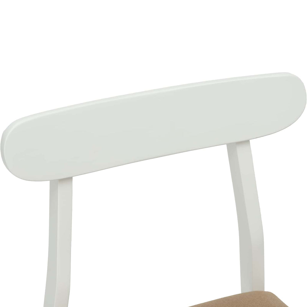 Esszimmerstuhl 2 pcs Weiß und Braun Massives Gummiholz