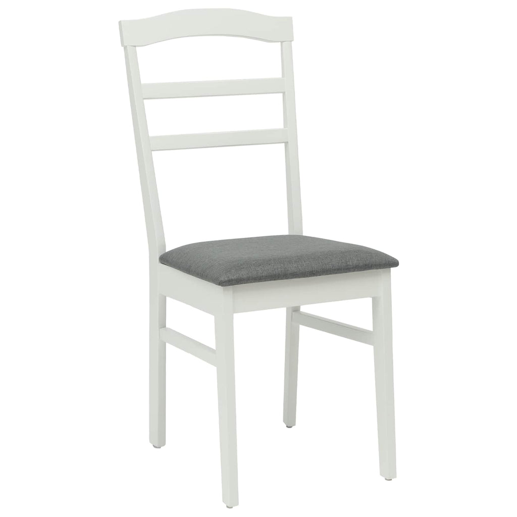Esszimmerstuhl 2 pcs Weiß und Grau Massives Gummiholz