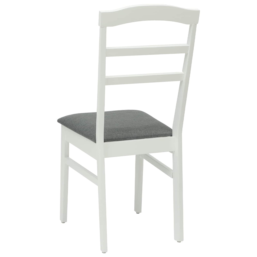 Esszimmerstuhl 2 pcs Weiß und Grau Massives Gummiholz