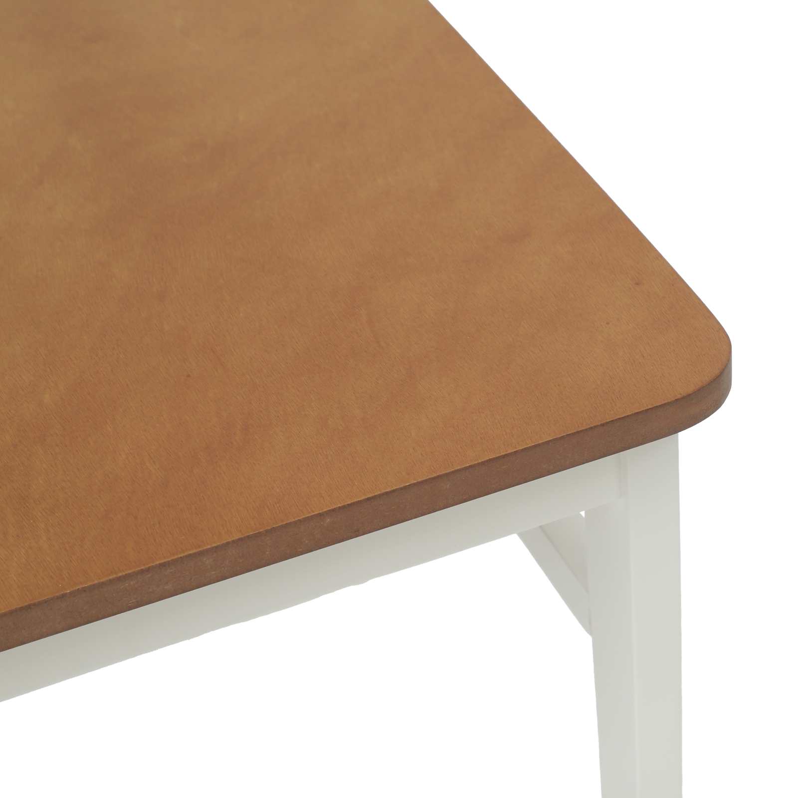 Esszimmerstuhl 2 pcs Weiß und Natur Massives Gummiholz
