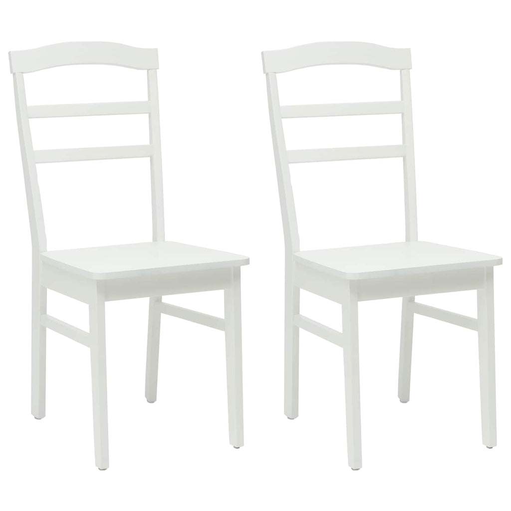 Esszimmerstuhl 2 pcs Weiß Massives Gummiholz