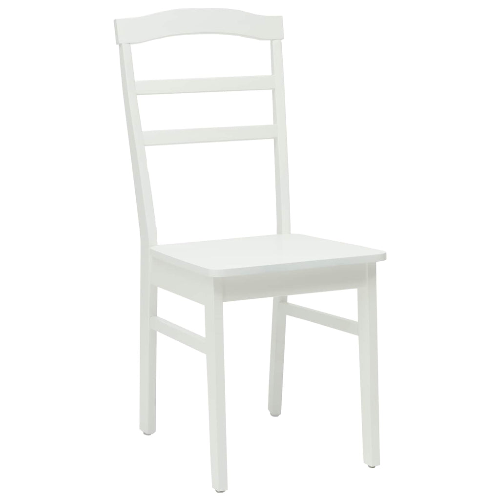 Esszimmerstuhl 2 pcs Weiß Massives Gummiholz