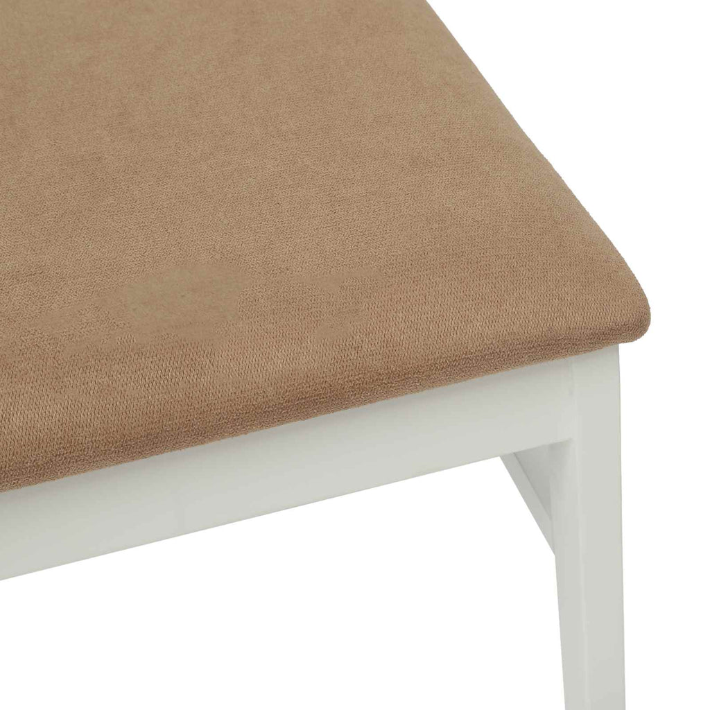 Esszimmerstuhl 2 pcs Weiß und Braun Massives Gummiholz