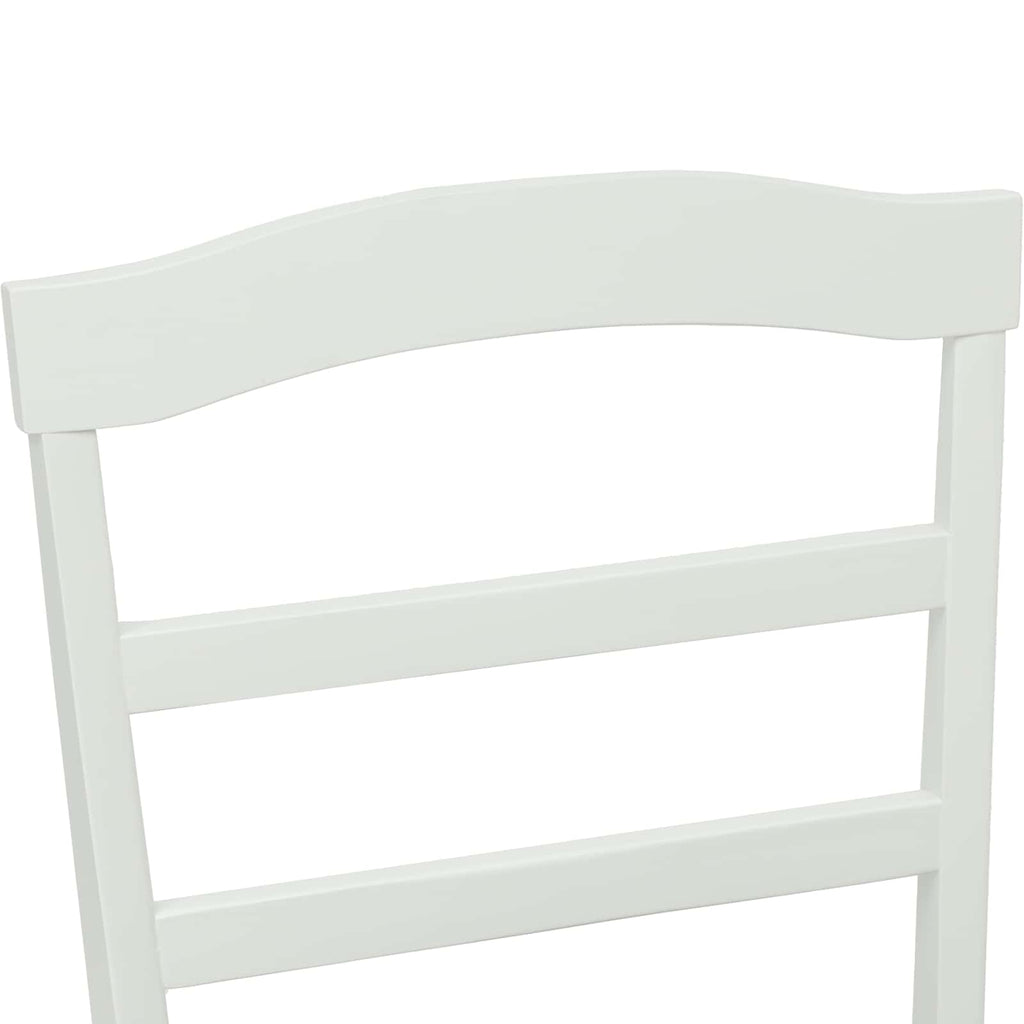 Esszimmerstuhl 2 pcs Weiß und Braun Massives Gummiholz