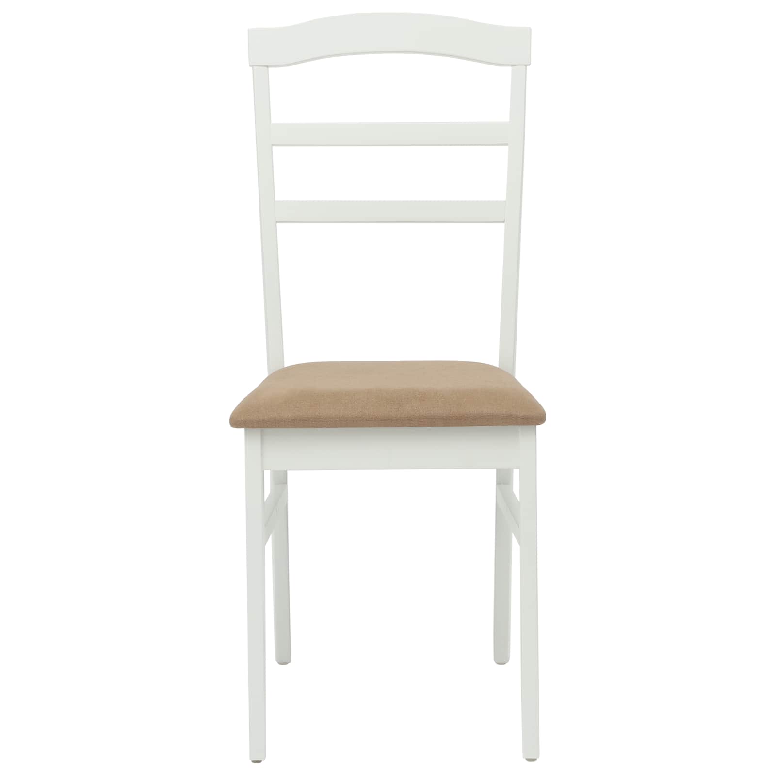 Esszimmerstuhl 2 pcs Weiß und Braun Massives Gummiholz