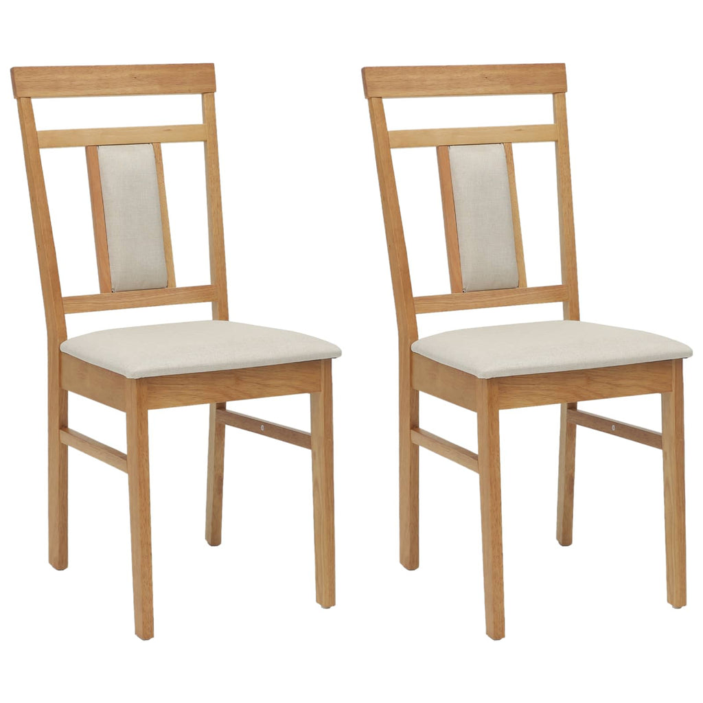Esszimmerstuhl 2 pcs Natürlich und hell Massives Gummiholz