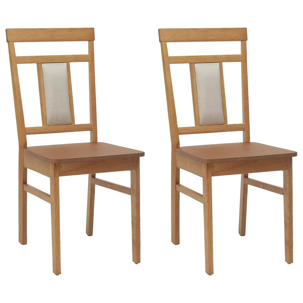 Esszimmerstuhl 2 pcs Natur Massives Gummiholz