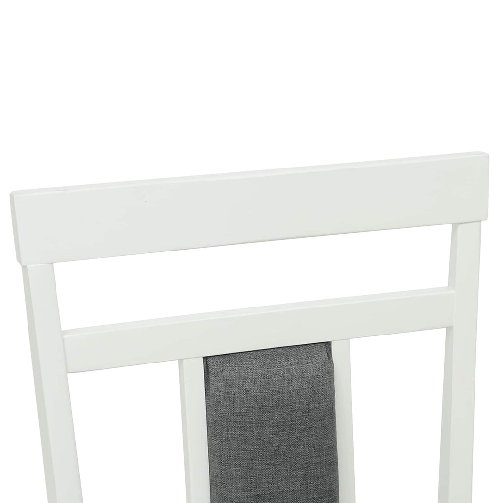 Esszimmerstuhl 2 pcs Weiß und Grau Massives Gummiholz