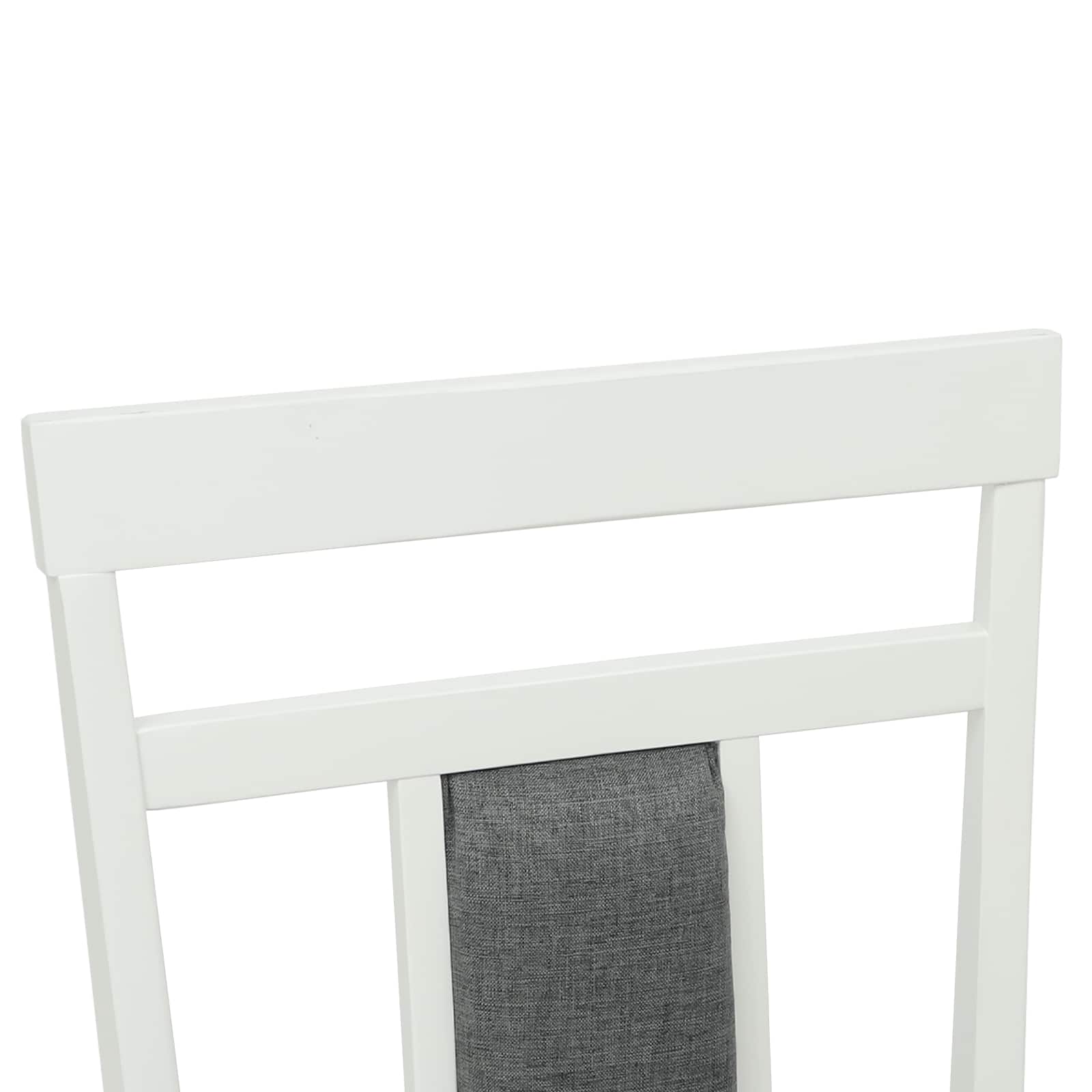 Esszimmerstuhl 2 pcs Weiß und Grau Massives Gummiholz