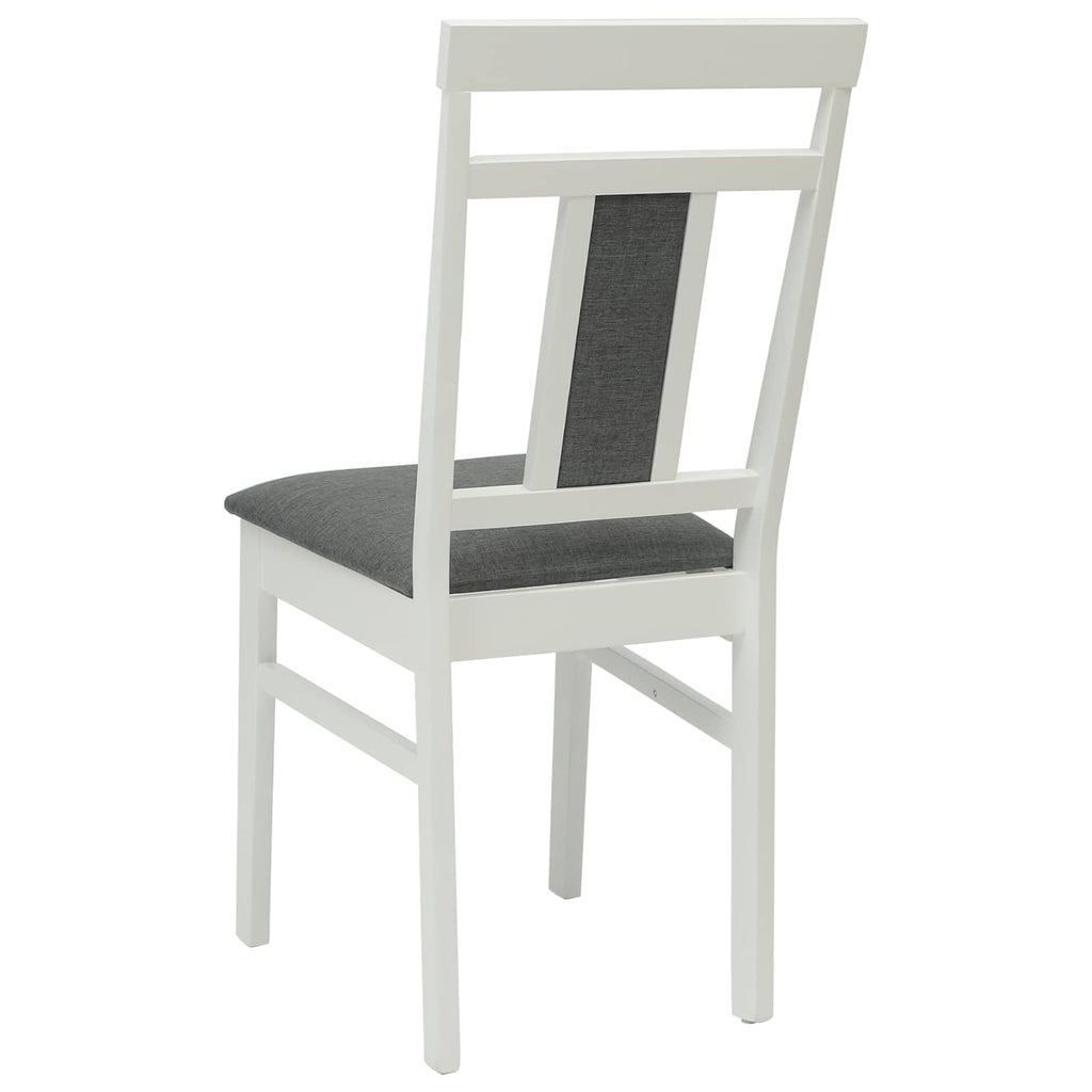 Esszimmerstuhl 2 pcs Weiß und Grau Massives Gummiholz