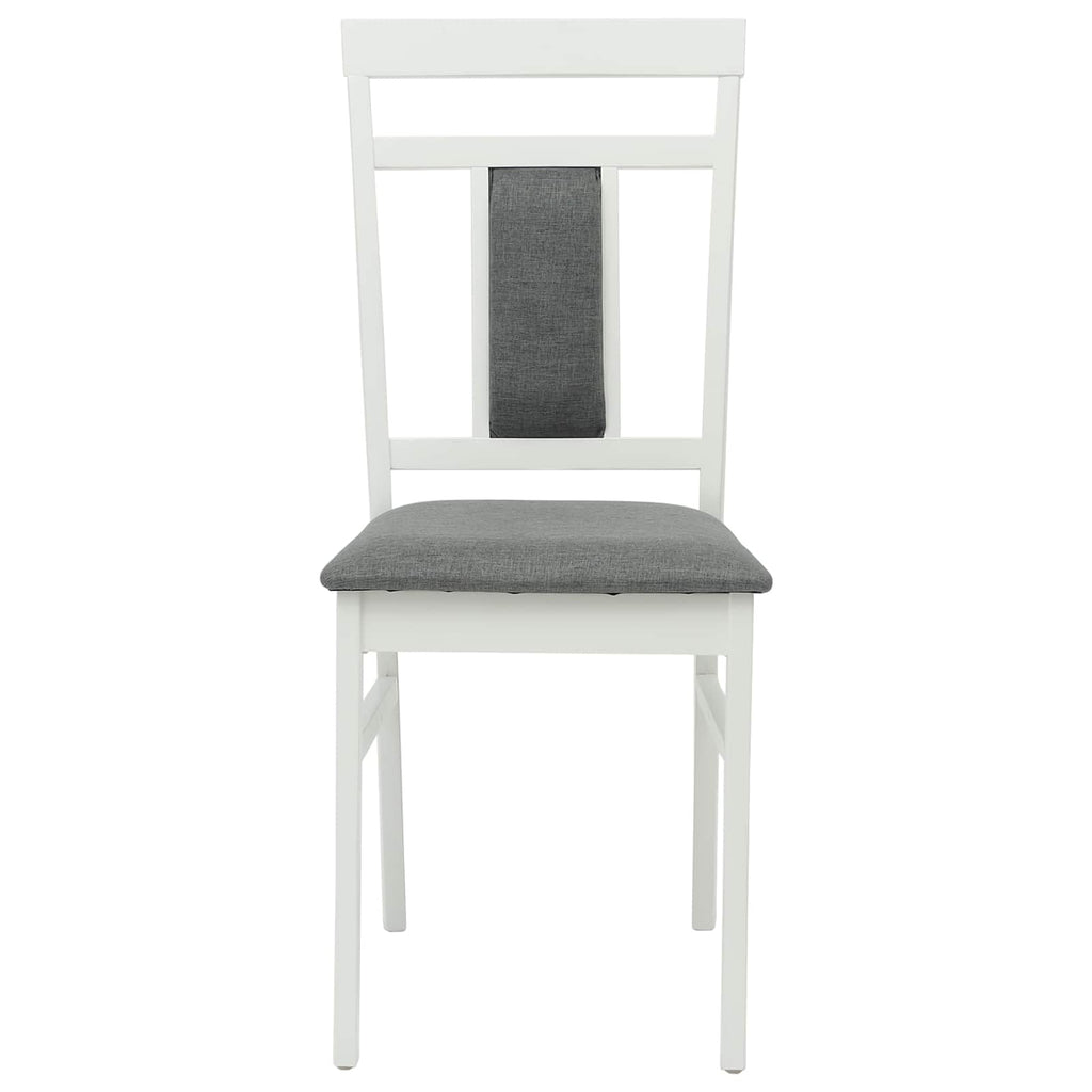 Esszimmerstuhl 2 pcs Weiß und Grau Massives Gummiholz