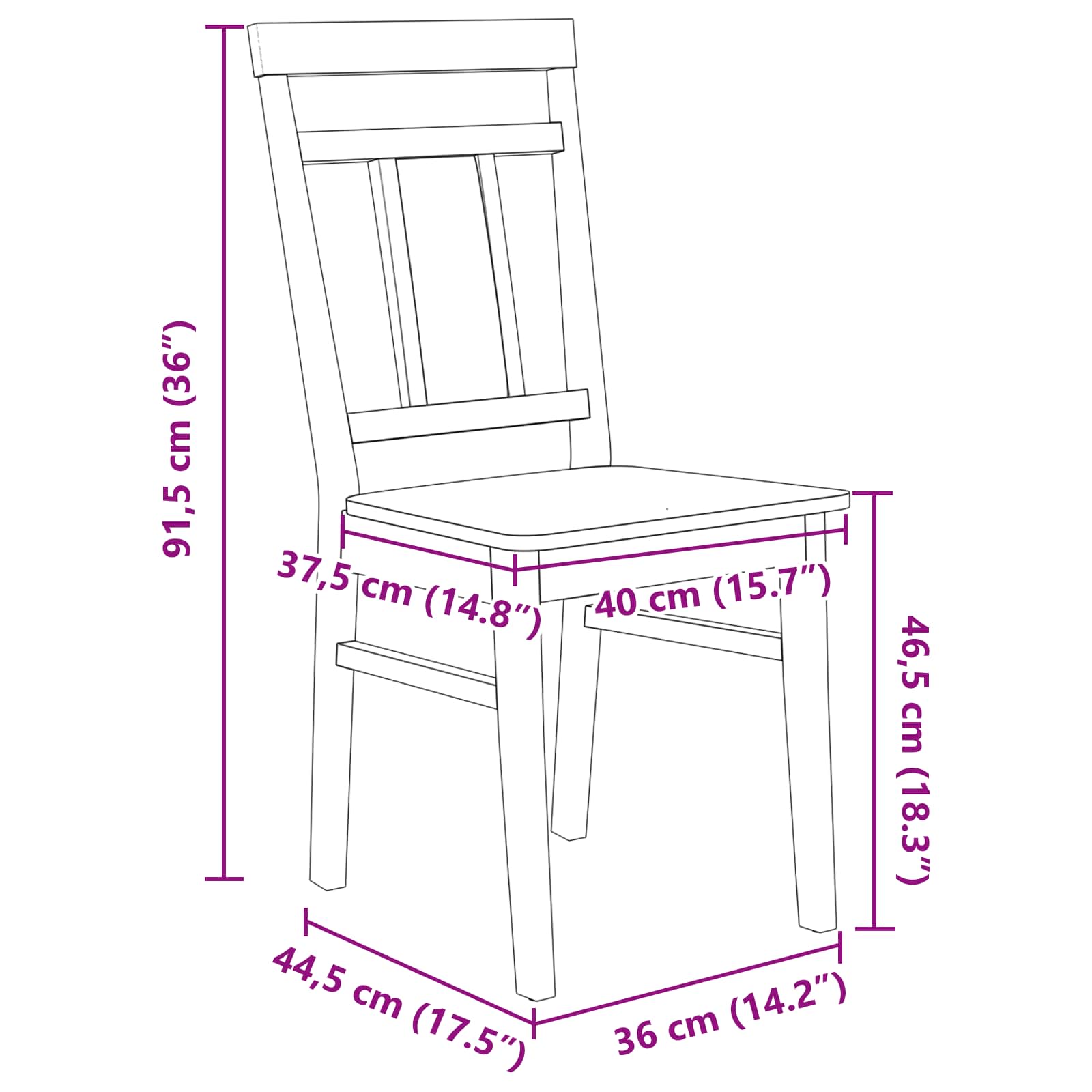 Esszimmerstuhl 2 pcs Weiß und Natur Massives Gummiholz