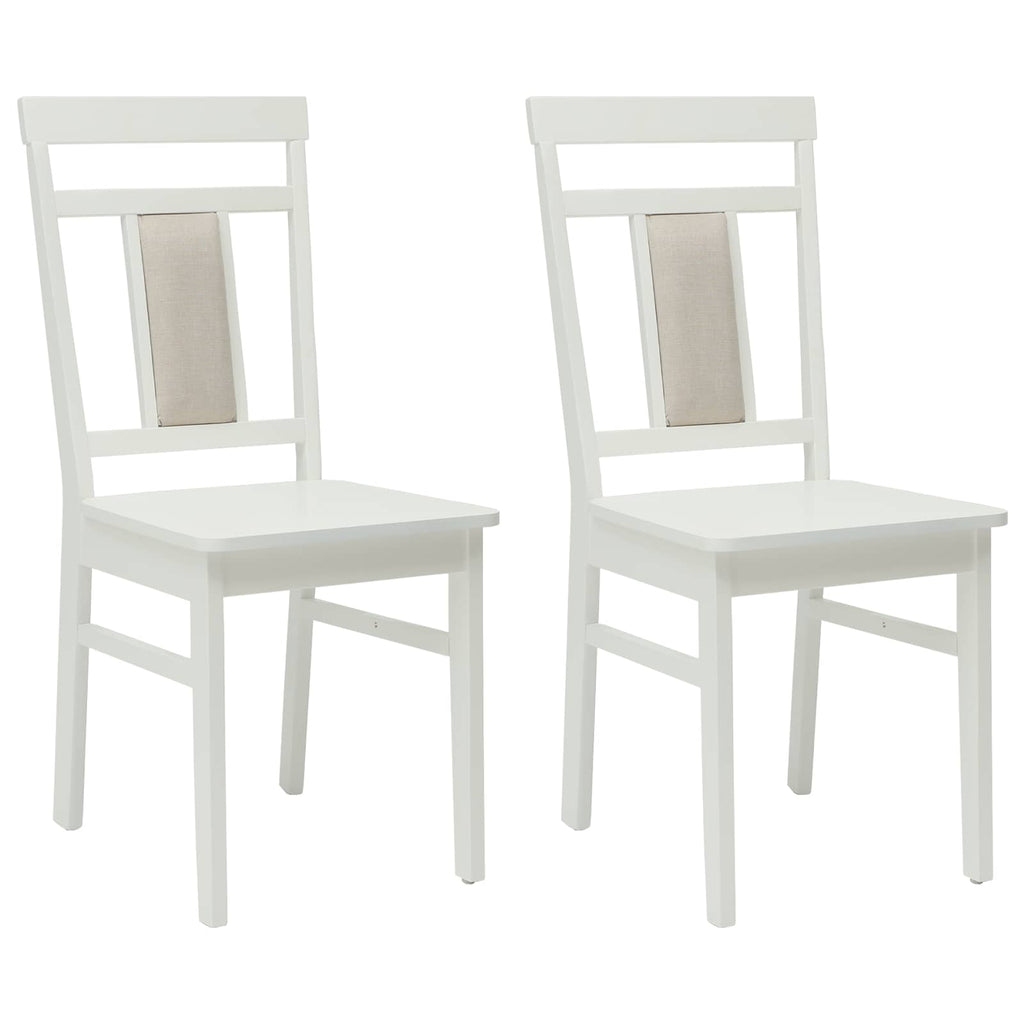 Esszimmerstuhl 2 pcs Weiß Massives Gummiholz