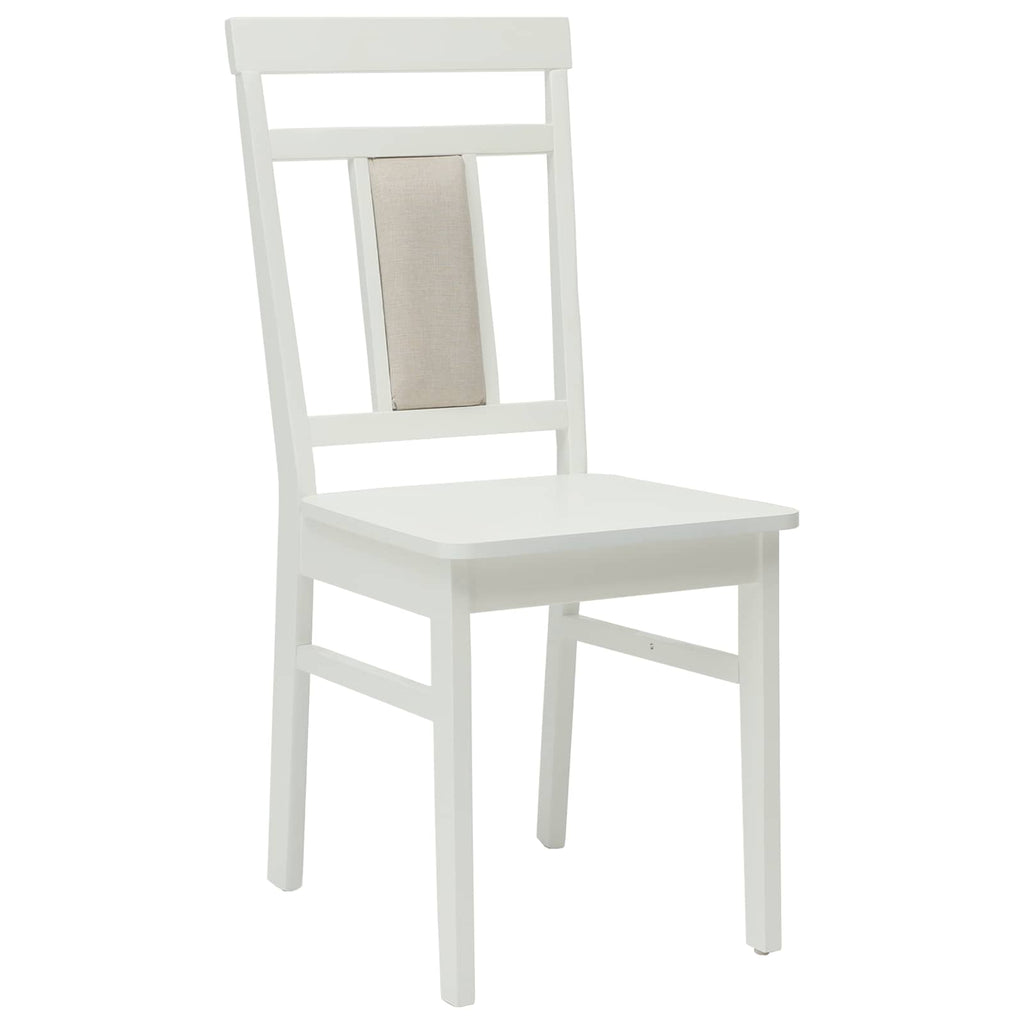 Esszimmerstuhl 2 pcs Weiß Massives Gummiholz