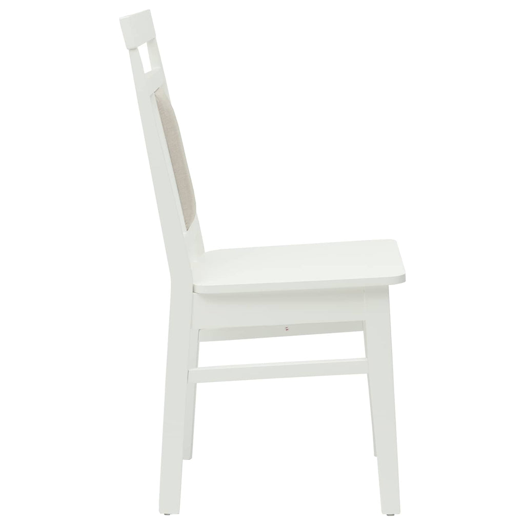 Esszimmerstuhl 2 pcs Weiß Massives Gummiholz
