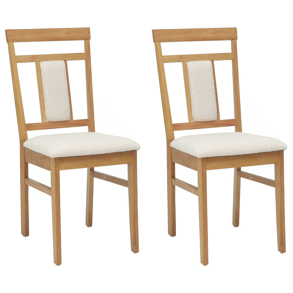 Esszimmerstuhl 2 pcs Natürlich und hell Massives Gummiholz
