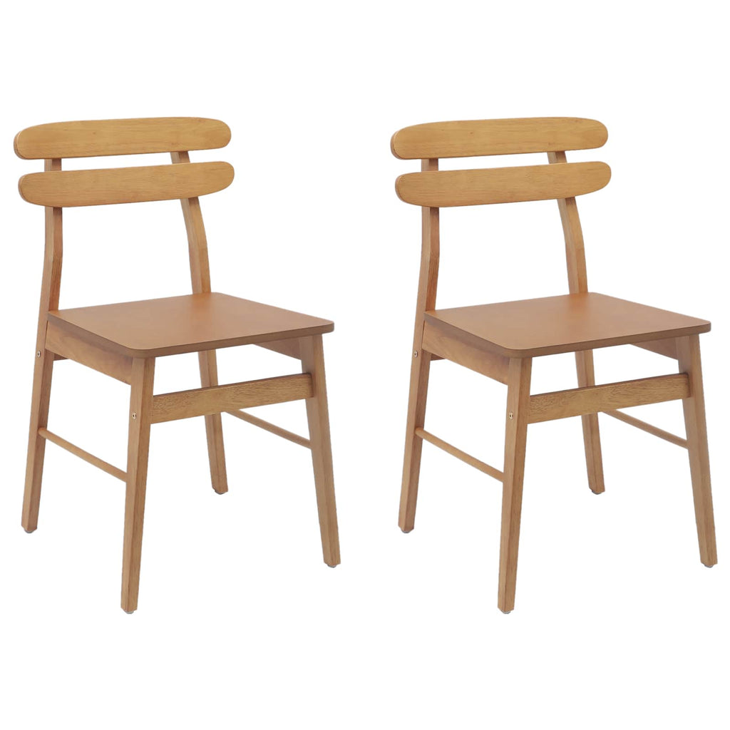 Esszimmerstuhl 2 pcs Natur Massives Gummiholz
