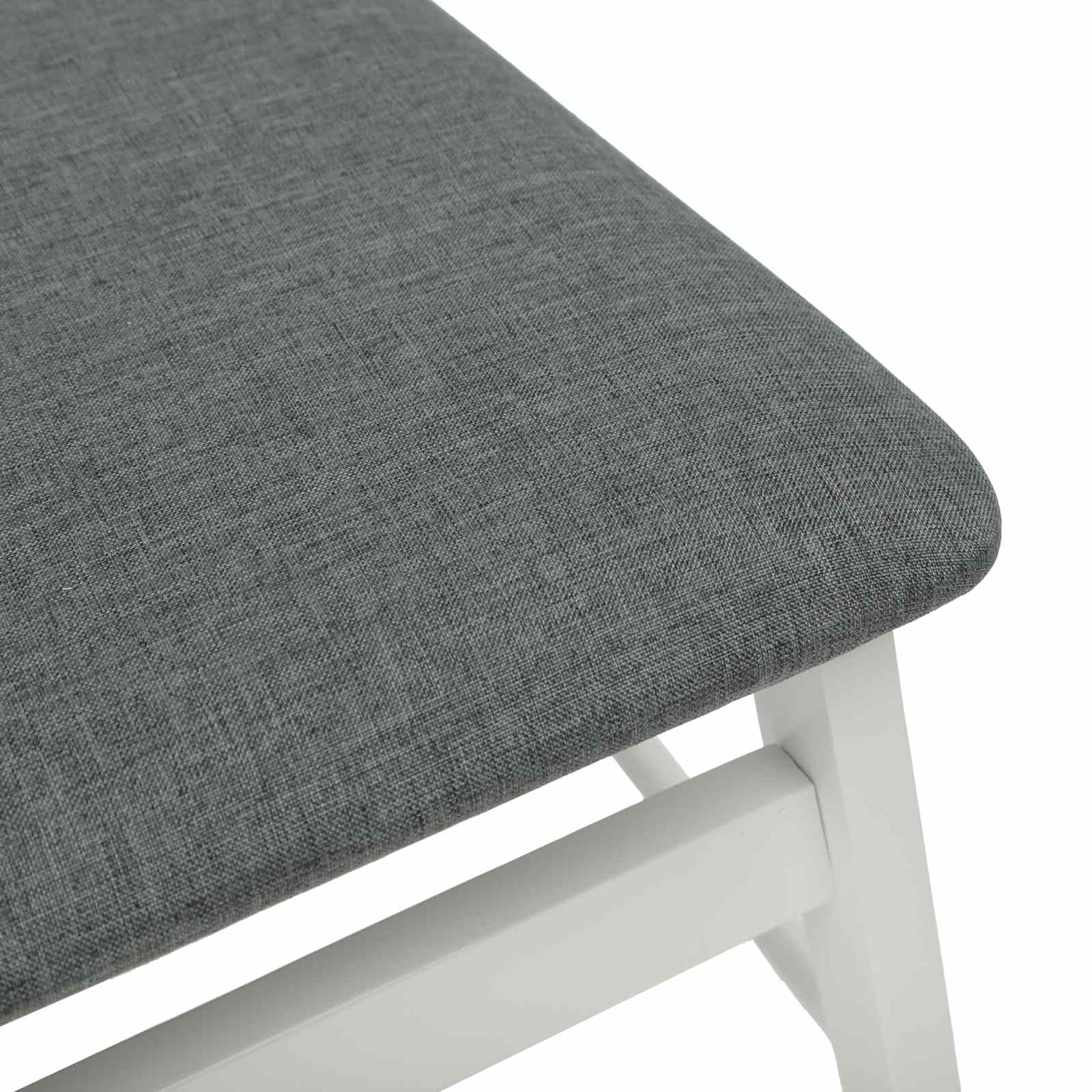 Esszimmerstuhl 2 pcs Weiß und Grau Massives Gummiholz