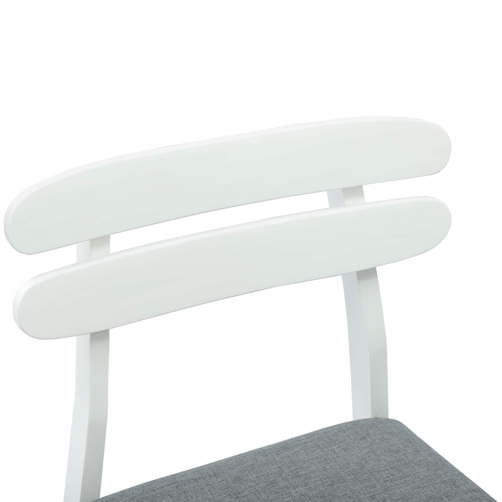 Esszimmerstuhl 2 pcs Weiß und Grau Massives Gummiholz