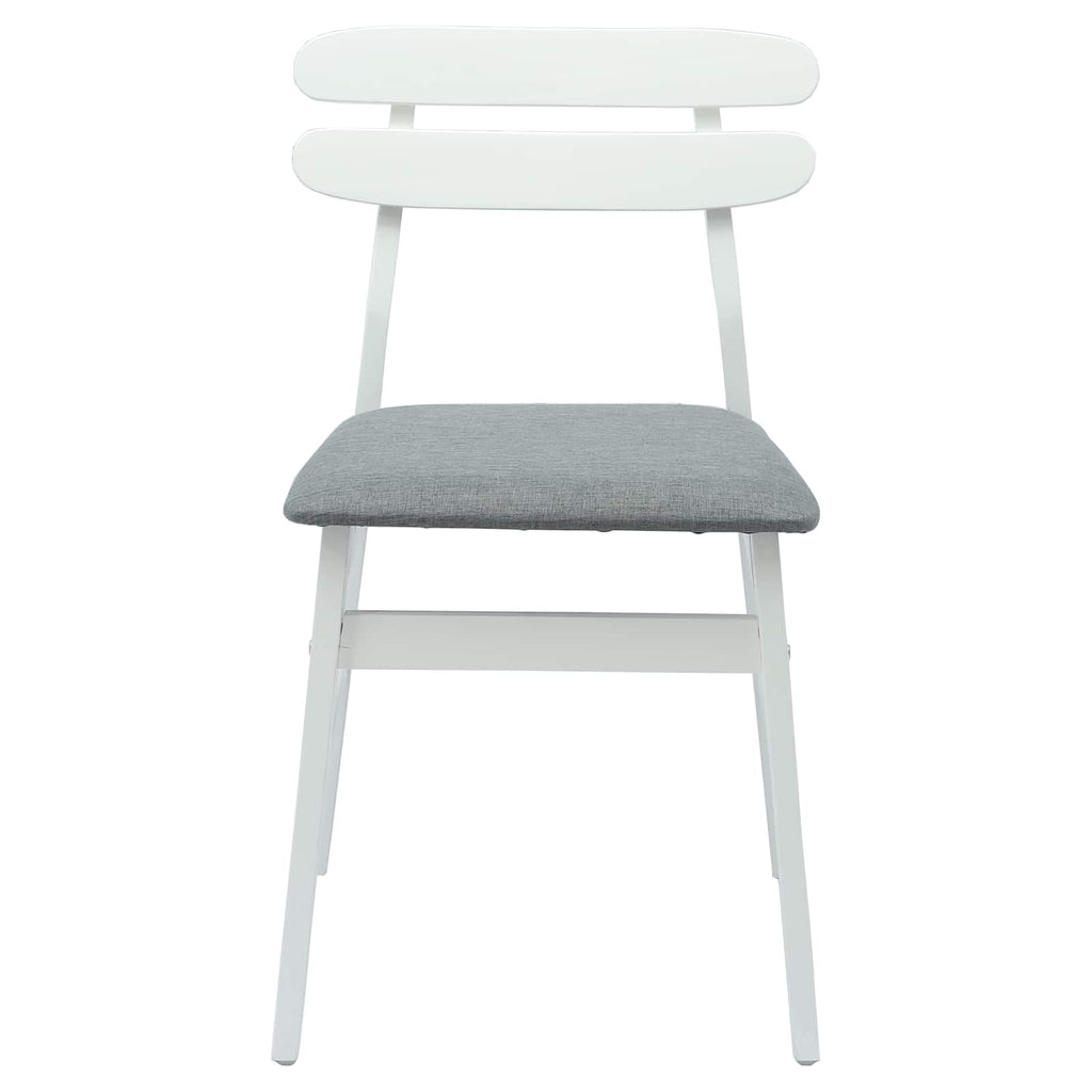 Esszimmerstuhl 2 pcs Weiß und Grau Massives Gummiholz