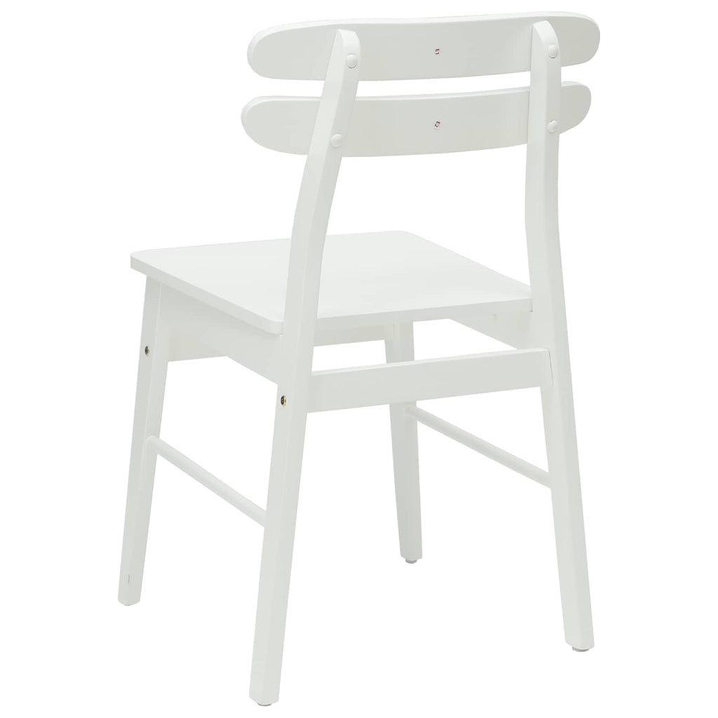 Esszimmerstuhl 2 pcs Weiß Massives Gummiholz