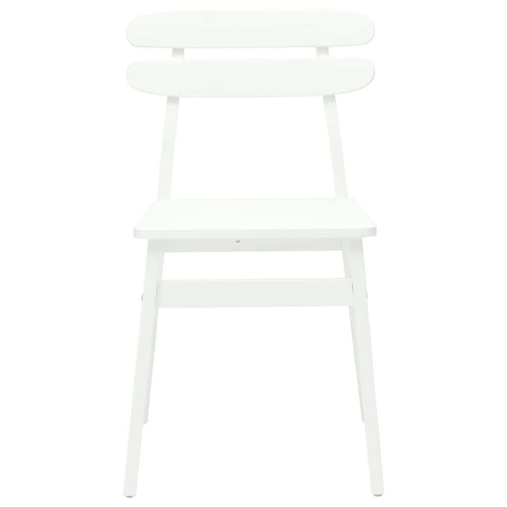 Esszimmerstuhl 2 pcs Weiß Massives Gummiholz
