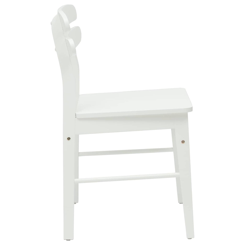 Esszimmerstuhl 2 pcs Weiß Massives Gummiholz
