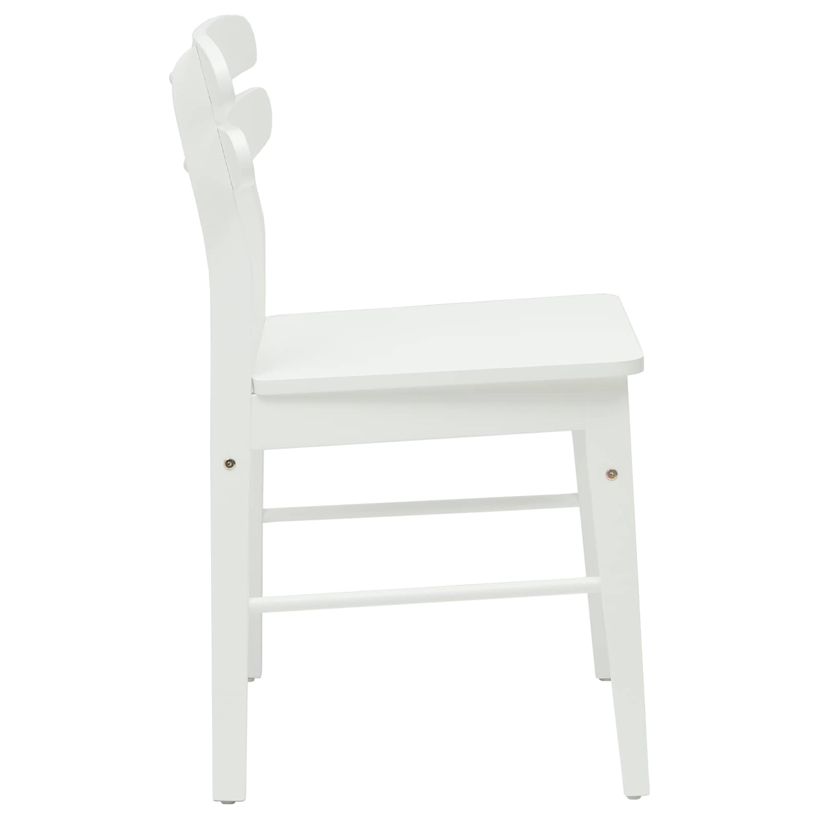 Esszimmerstuhl 2 pcs Weiß Massives Gummiholz