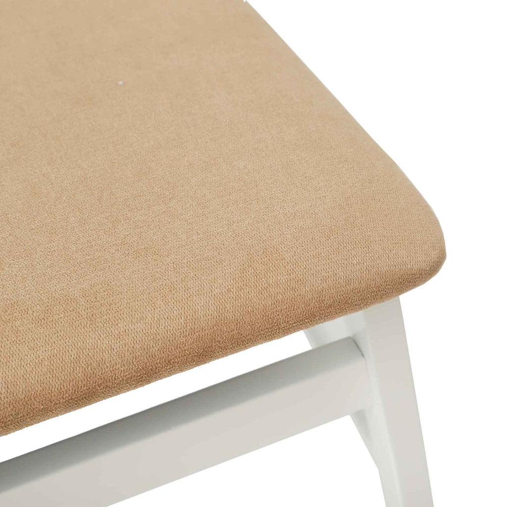 Esszimmerstuhl 2 pcs Weiß und Braun Massives Gummiholz