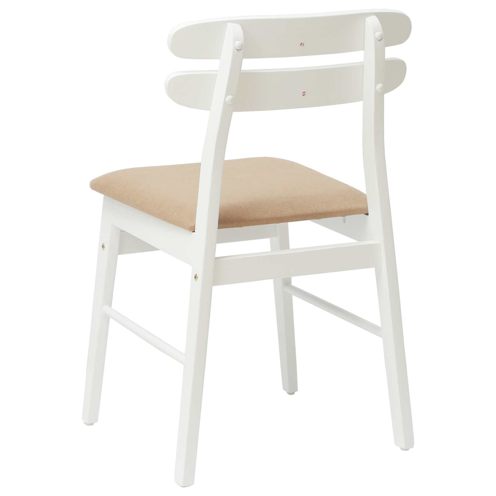 Esszimmerstuhl 2 pcs Weiß und Braun Massives Gummiholz