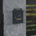 Wandmontierter Briefkasten Grün 29 x 13 x 41 cm Gussaluminium