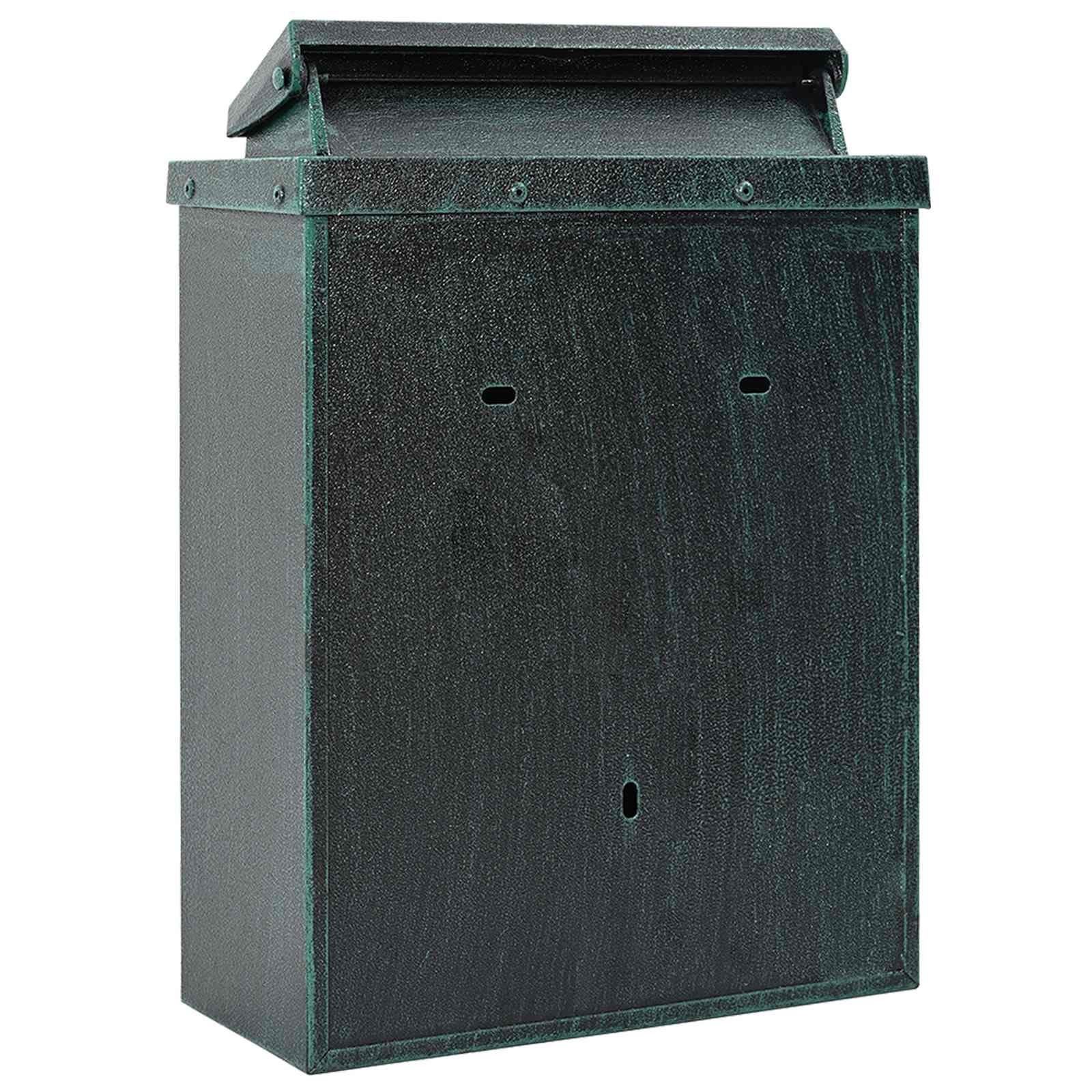 Wandmontierter Briefkasten Grün 29 x 13 x 41 cm Gussaluminium