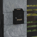 Wandmontierter Briefkasten mit Speicher Schwarz 29 x 13 x 41 cm