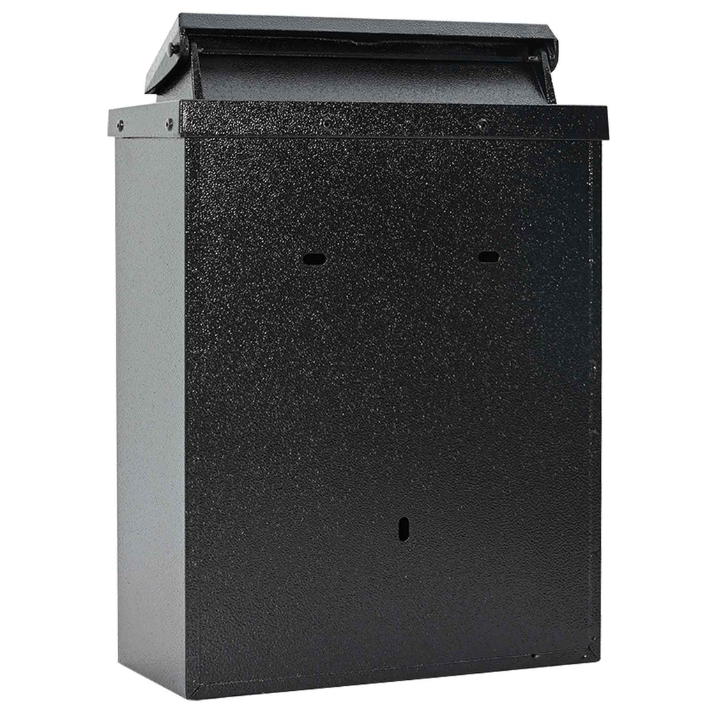 Wandmontierter Briefkasten mit Speicher Schwarz 29 x 13 x 41 cm