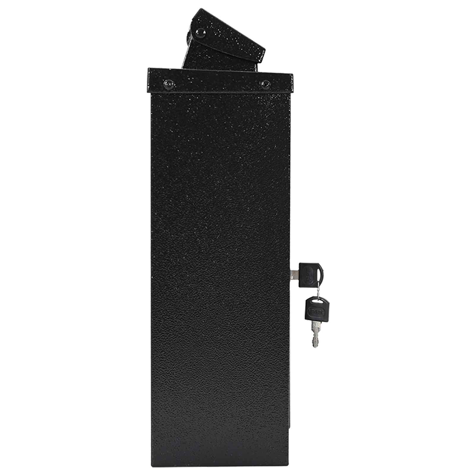 Wandmontierter Briefkasten mit Speicher Schwarz 29 x 13 x 41 cm