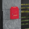 Wandmontierter Briefkasten Rot 29 x 13 x 41 cm Gussaluminium