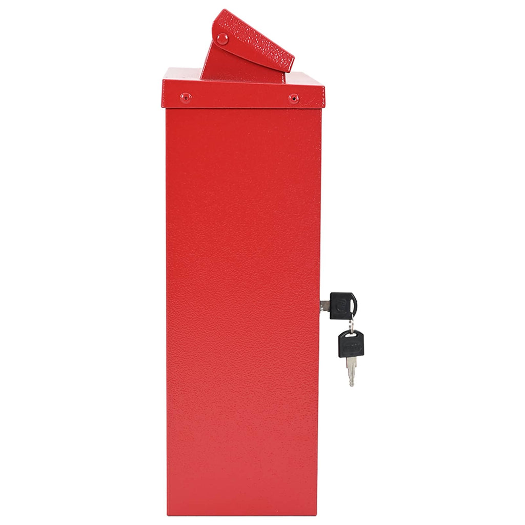 Wandmontierter Briefkasten Rot 29 x 13 x 41 cm Gussaluminium