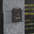 Wandmontierter Briefkasten Bronze 29 x 13 x 41 cm Gussaluminium
