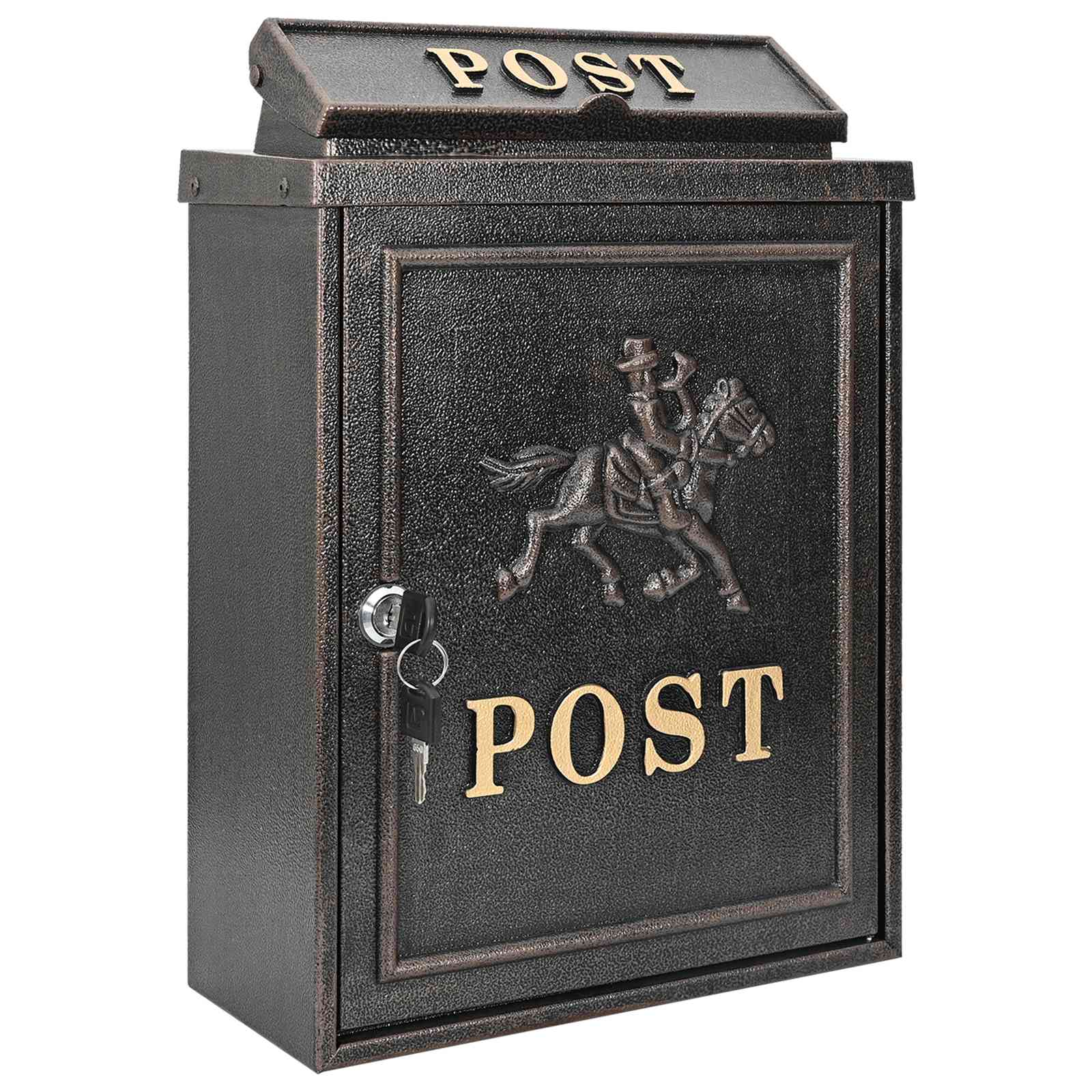Wandmontierter Briefkasten Bronze 29 x 13 x 41 cm Gussaluminium