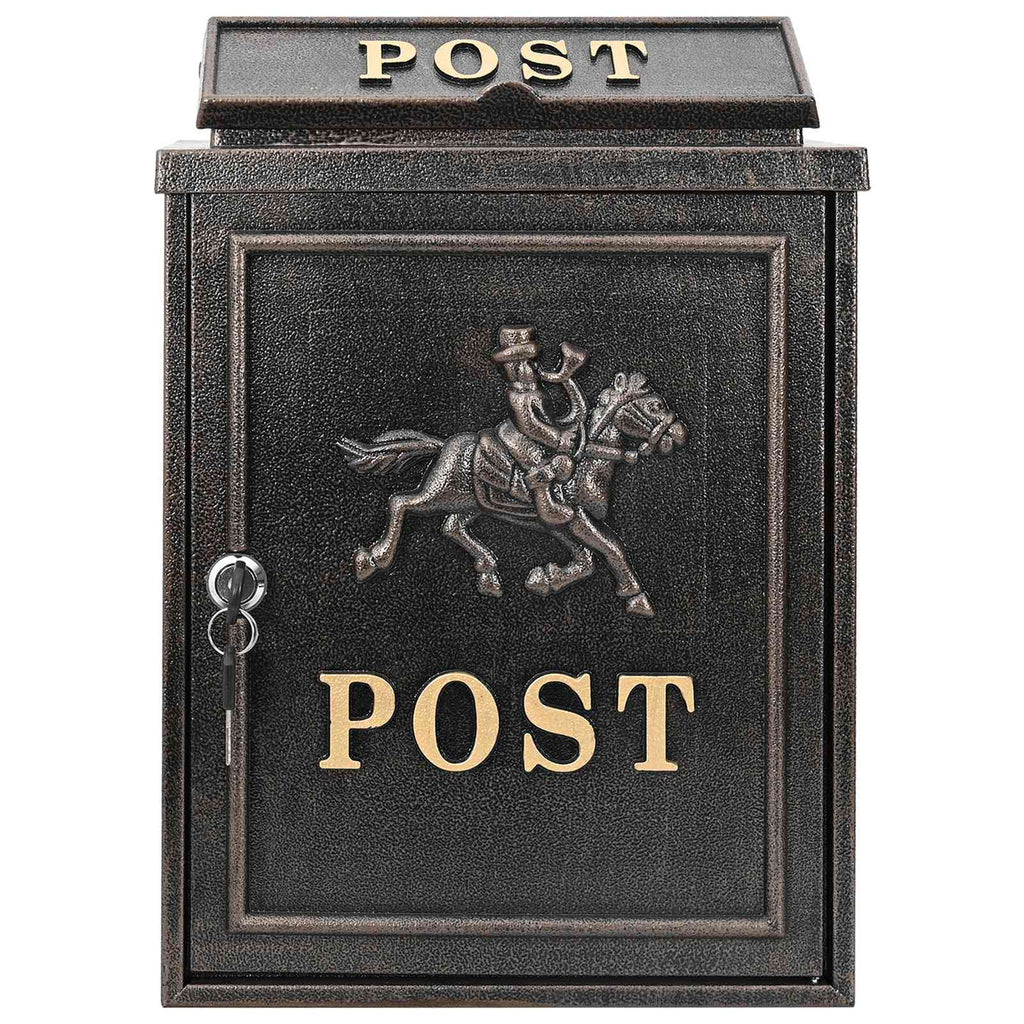 Wandmontierter Briefkasten Bronze 29 x 13 x 41 cm Gussaluminium
