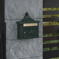Wandmontierter Briefkasten Grün 40,5 x 16 x 45 cm Gussaluminium