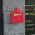 Wandmontierter Briefkasten Rot 40,5 x 16 x 45 cm Gussaluminium