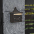 Wandmontierter Briefkasten mit Tür Bronze 40,5 x 16 x 45 cm
