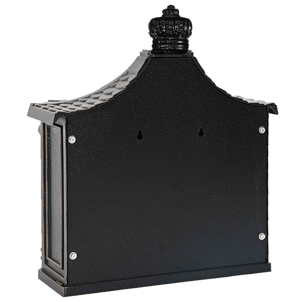 Wandmontierter Briefkasten mit Tür Bronze 40,5 x 16 x 45 cm