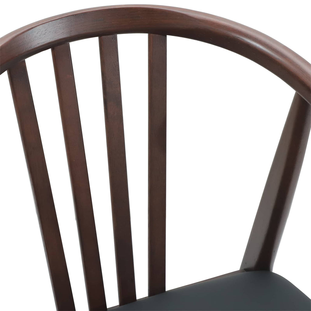 Esszimmerstuhl 2 pcs Hellbraun und Schwarz Solides Gummiholz