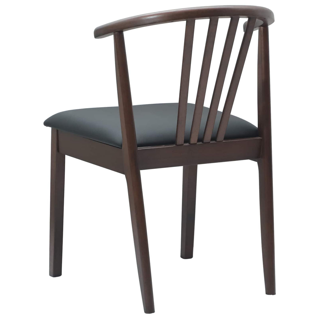 Esszimmerstuhl 2 pcs Hellbraun und Schwarz Solides Gummiholz