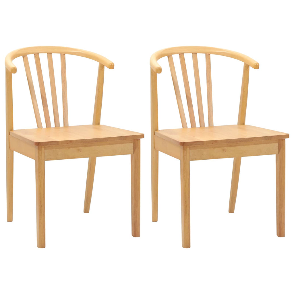 Esszimmerstuhl 2 pcs Natur Solides Gummiholz